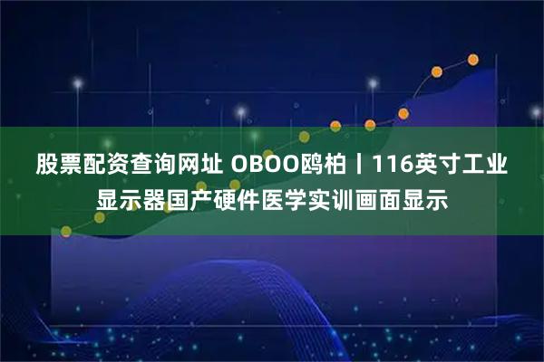 股票配资查询网址 OBOO鸥柏丨116英寸工业显示器国产硬件医学实训画面显示
